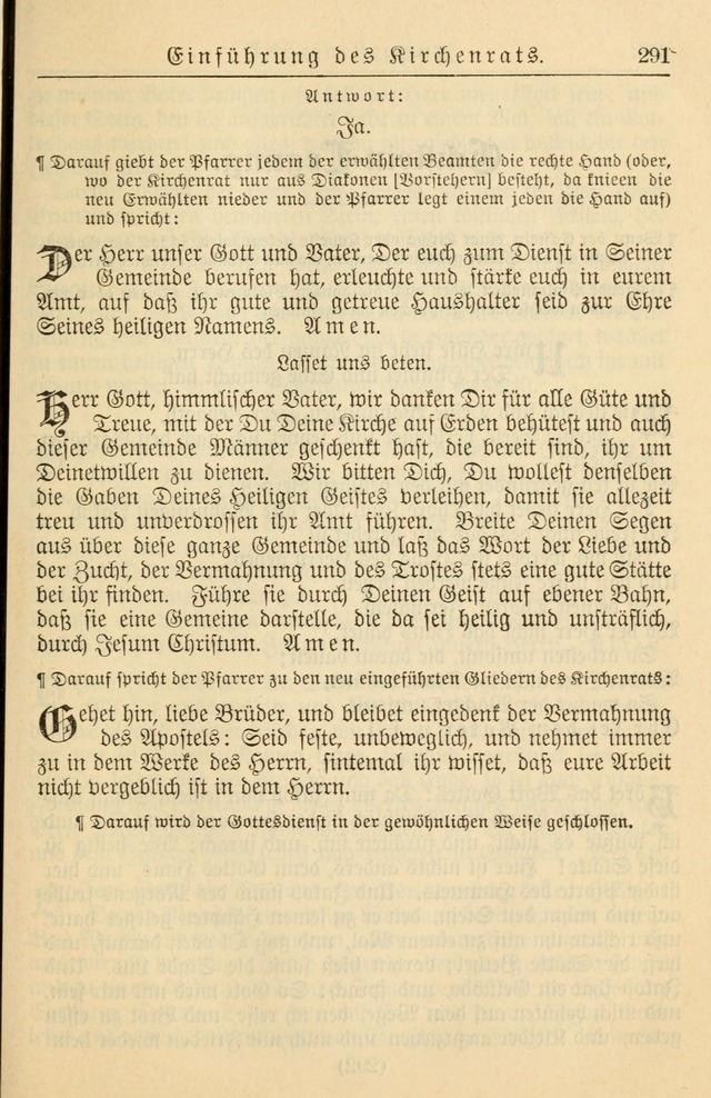 Kirchenbuch für Evangelisch-Lutherische Gemeinden page 291