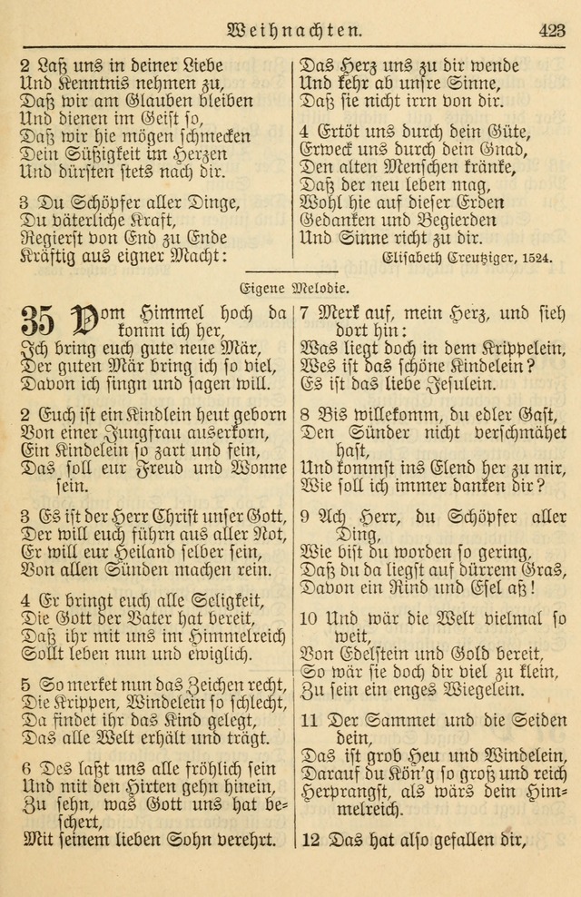 Kirchenbuch für Evangelisch-Lutherische Gemeinden page 423