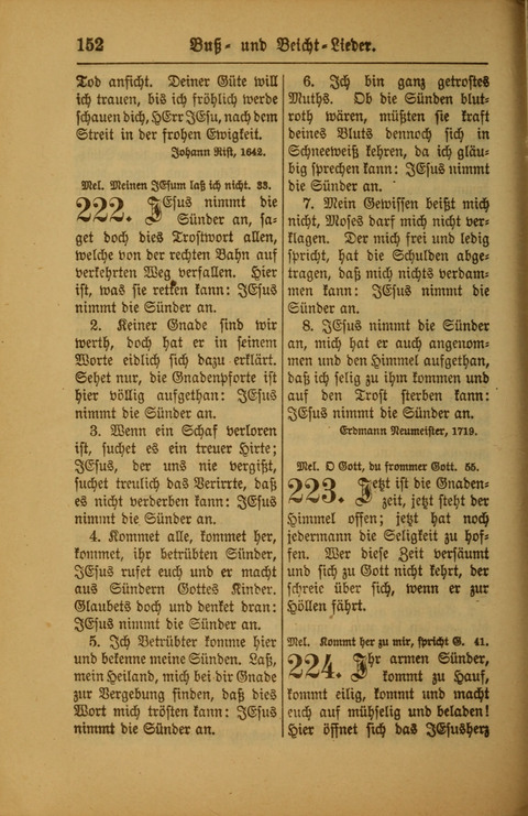 Kirchen-Gesangbuch für Evangelisch-Lutherische Gemeinden: ungeänderter Augsburgischer Confession darin des sel. Dr. Martin Luthers und anderer geistreichen Lehrer gebräuchlichste ... (55. ed.) page 152