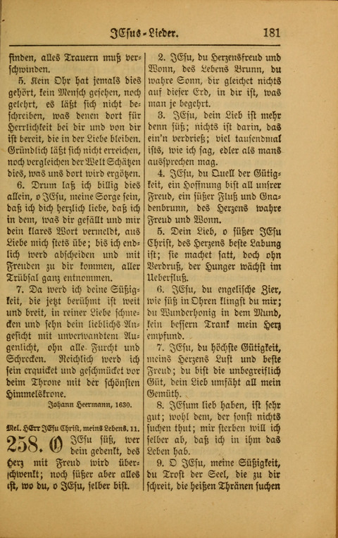 Kirchen-Gesangbuch für Evangelisch-Lutherische Gemeinden: ungeänderter Augsburgischer Confession darin des sel. Dr. Martin Luthers und anderer geistreichen Lehrer gebräuchlichste ... (55. ed.) page 181