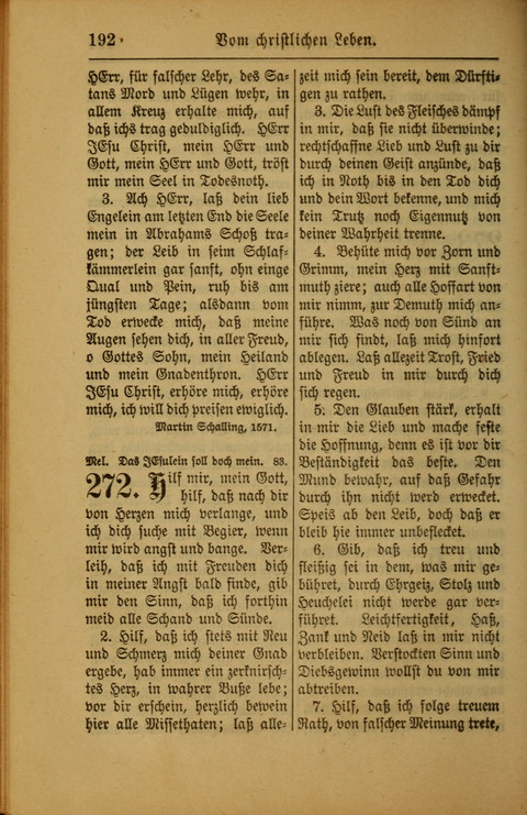 Kirchen-Gesangbuch für Evangelisch-Lutherische Gemeinden: ungeänderter Augsburgischer Confession darin des sel. Dr. Martin Luthers und anderer geistreichen Lehrer gebräuchlichste ... (55. ed.) page 192