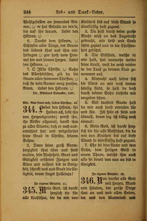 Kirchen-Gesangbuch für Evangelisch-Lutherische Gemeinden: ungeänderter Augsburgischer Confession darin des sel. Dr. Martin Luthers und anderer geistreichen Lehrer gebräuchlichste ... (55. ed.) page 244