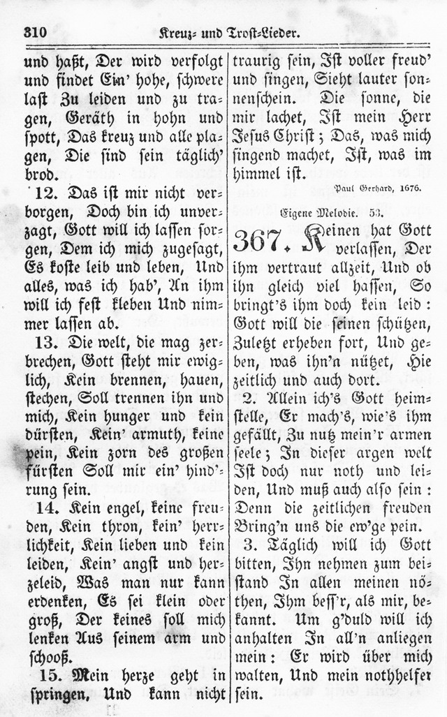 Kirchen-Gesangbuch: für Evangelisch-Lutherische Gemeinden page 310