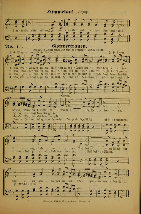 Die Kleine Palme: neueste Liedersammlung für Sonntagsculen und Jugendvereine sowie für Sonntag Abend und andere Gottesdienste page 71