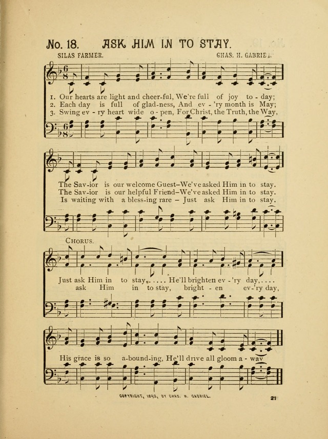 Little Branches No. 2: a collection of songs prepared especially for the primary and infant deparments of the sunday school page 21