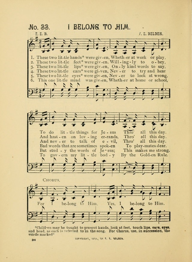 Little Branches No. 2: a collection of songs prepared especially for the primary and infant deparments of the sunday school page 36
