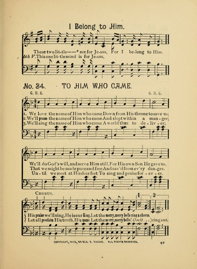Little Branches No. 2: a collection of songs prepared especially for the primary and infant deparments of the sunday school page 37