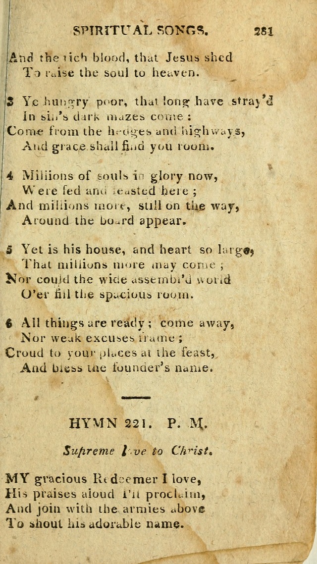The Lexington Collection: being a selection of hymns, and spiritual songs, from the best authors (3rd. ed., corr.) page 281