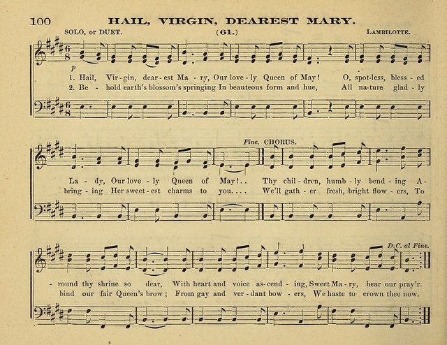 Laudis Corona: the new Sunday school hymn book, containing a collection of Catholic hymns, arranged for the principal seasons and festivals of the year page 100