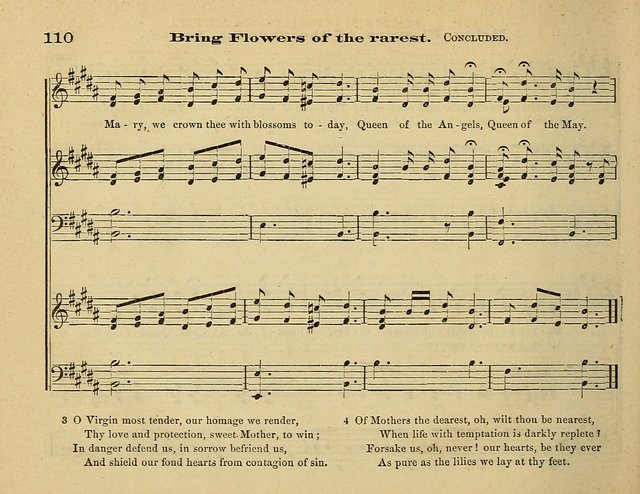 Laudis Corona: the new Sunday school hymn book, containing a collection of Catholic hymns, arranged for the principal seasons and festivals of the year page 110