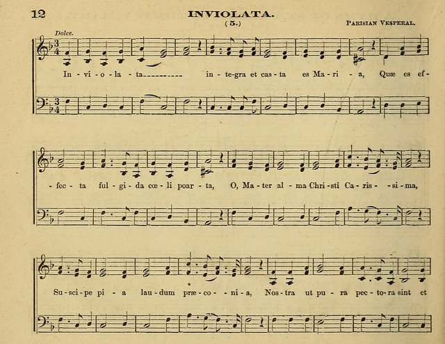 Laudis Corona: the new Sunday school hymn book, containing a collection of Catholic hymns, arranged for the principal seasons and festivals of the year page 12