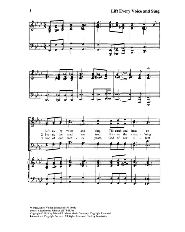Lift Every Voice and Sing II: an African American hymnal page 1