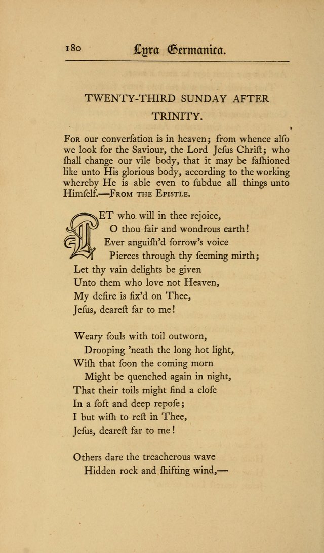 Lyra Germanica: hymns for the Sundays and chief festivals of the Christian year page 180