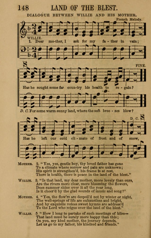 Linden Harp: a rare collection of popular melodies adapted to sacred and moral songs, original and selected. Illustrated. Also a manual of... page 148