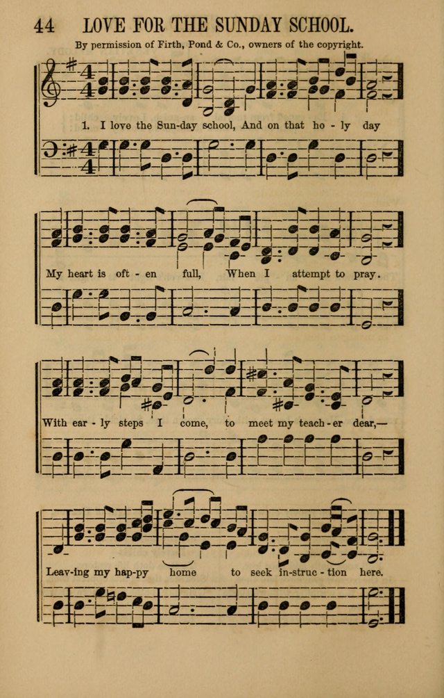 Linden Harp: a rare collection of popular melodies adapted to sacred and moral songs, original and selected. Illustrated. Also a manual of... page 44