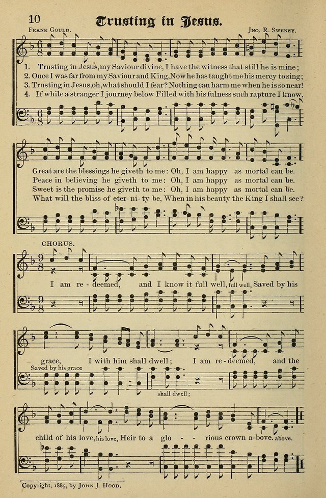 Living Hymns: for use in the Sabbath School, Christian Endeavor Meetings, the church & home page 10