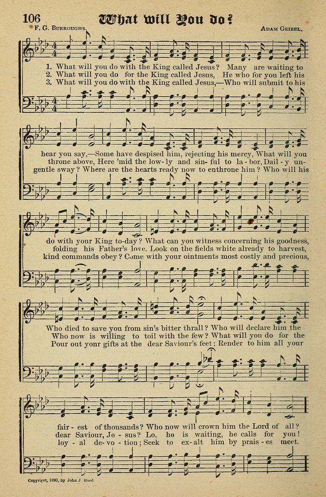 Living Hymns: for use in the Sabbath School, Christian Endeavor Meetings, the church & home page 106