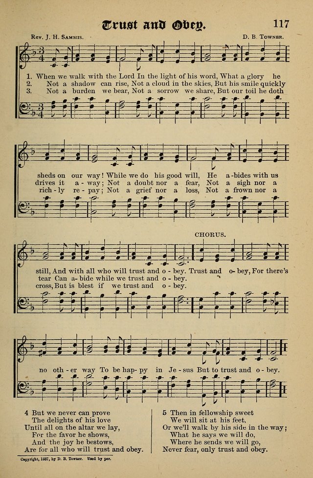 Living Hymns: for use in the Sabbath School, Christian Endeavor Meetings, the church & home page 117