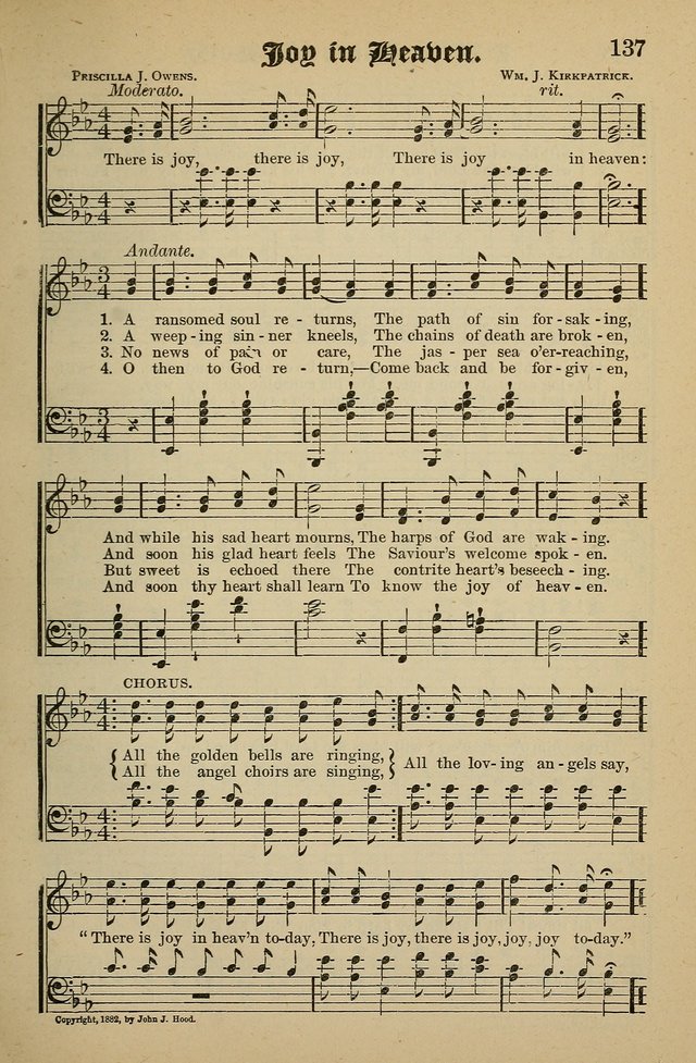 Living Hymns: for use in the Sabbath School, Christian Endeavor Meetings, the church & home page 137
