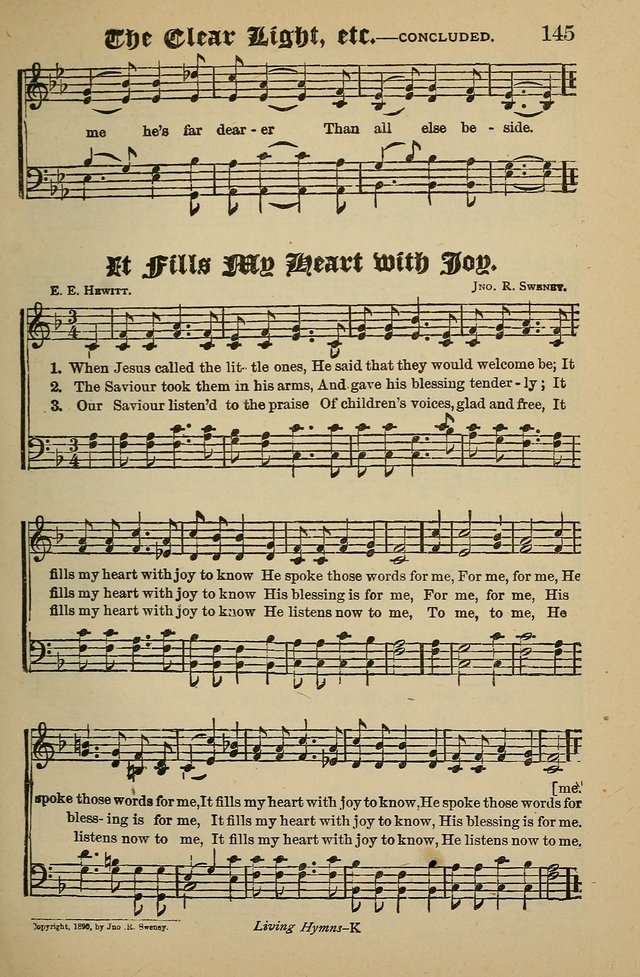 Living Hymns: for use in the Sabbath School, Christian Endeavor Meetings, the church & home page 145