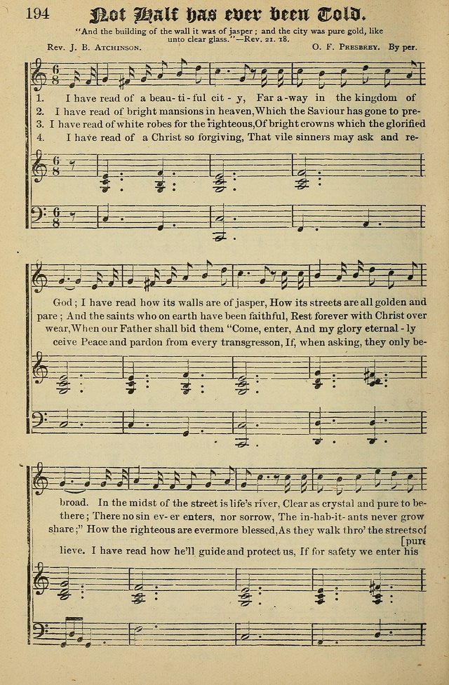 Living Hymns: for use in the Sabbath School, Christian Endeavor Meetings, the church & home page 194