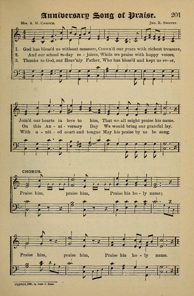 Living Hymns: for use in the Sabbath School, Christian Endeavor Meetings, the church & home page 201
