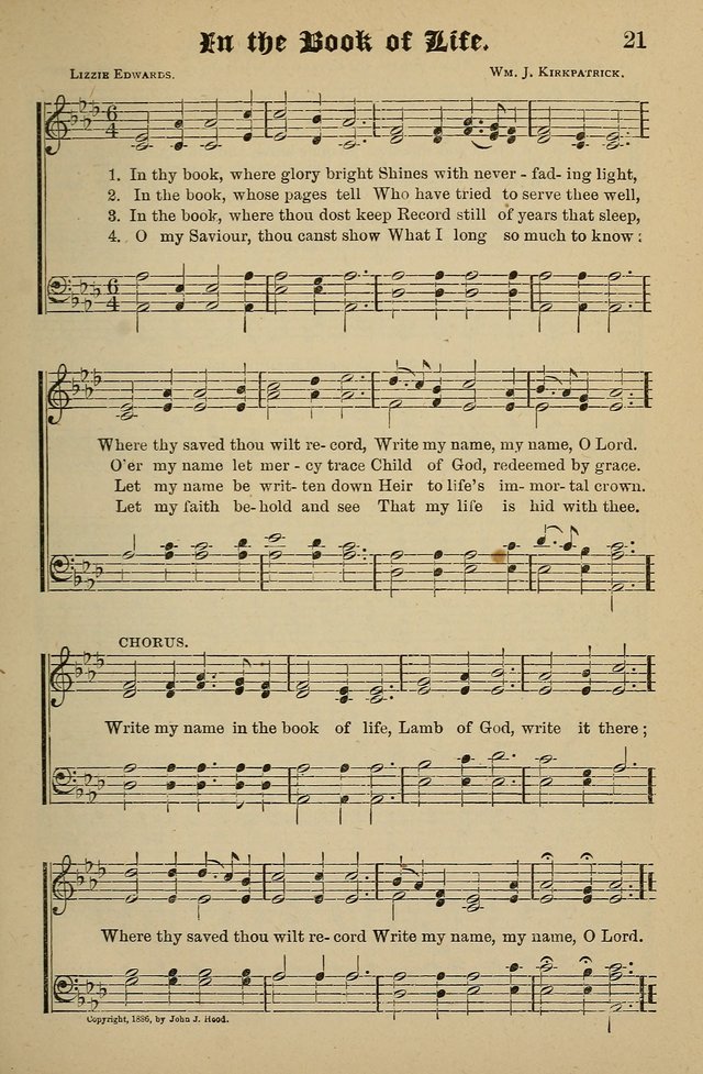 Living Hymns: for use in the Sabbath School, Christian Endeavor Meetings, the church & home page 21