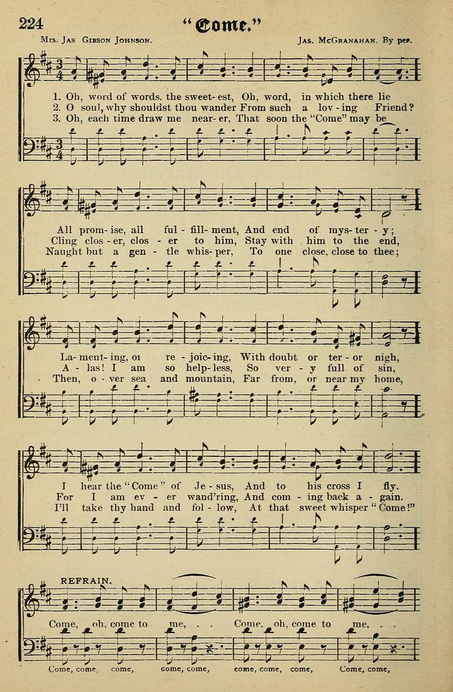 Living Hymns: for use in the Sabbath School, Christian Endeavor Meetings, the church & home page 224