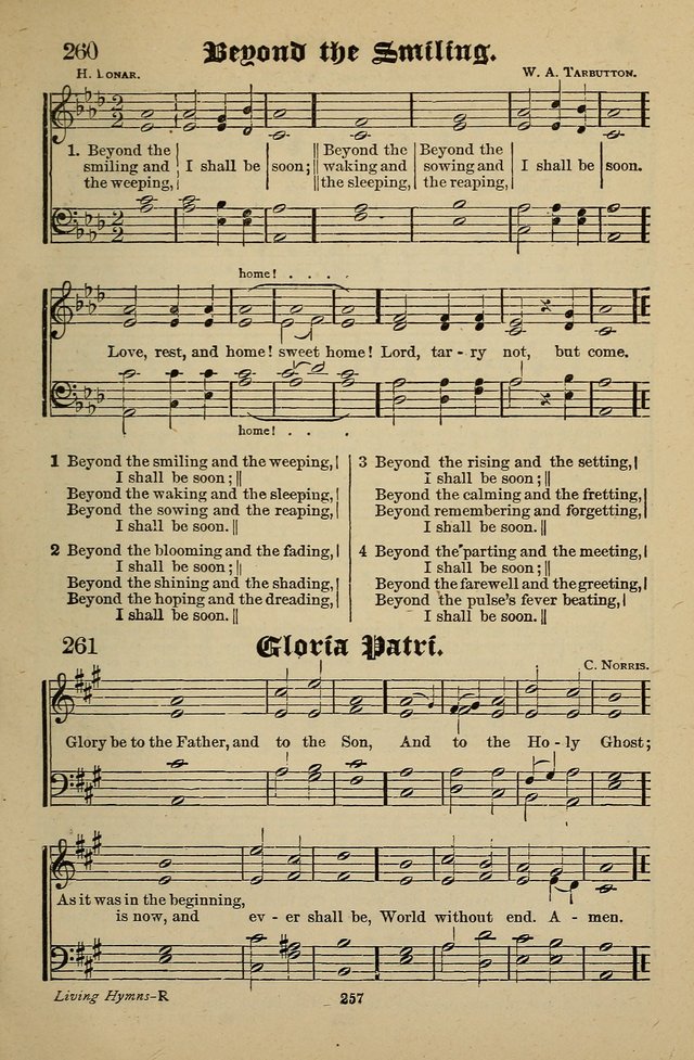 Living Hymns: for use in the Sabbath School, Christian Endeavor Meetings, the church & home page 257