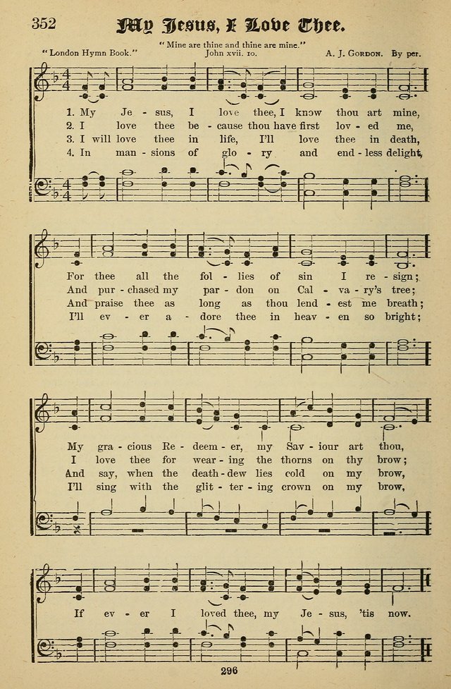 Living Hymns: for use in the Sabbath School, Christian Endeavor Meetings, the church & home page 296