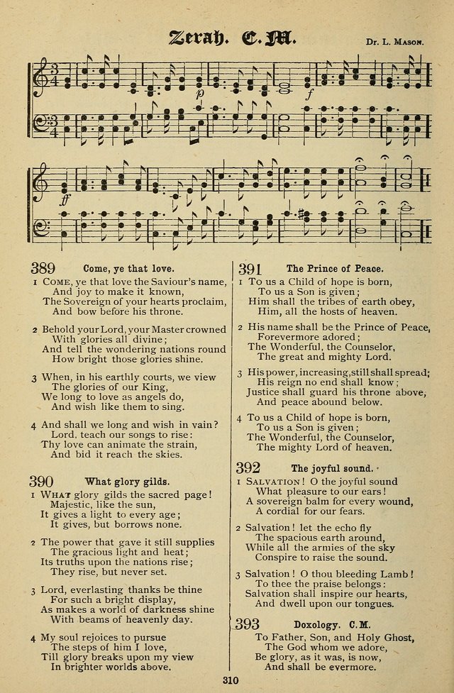 Living Hymns: for use in the Sabbath School, Christian Endeavor Meetings, the church & home page 310
