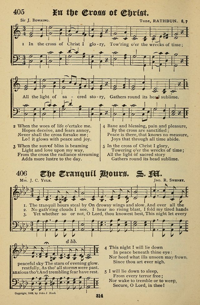 Living Hymns: for use in the Sabbath School, Christian Endeavor Meetings, the church & home page 314