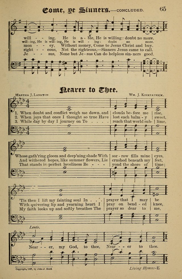 Living Hymns: for use in the Sabbath School, Christian Endeavor Meetings, the church & home page 65