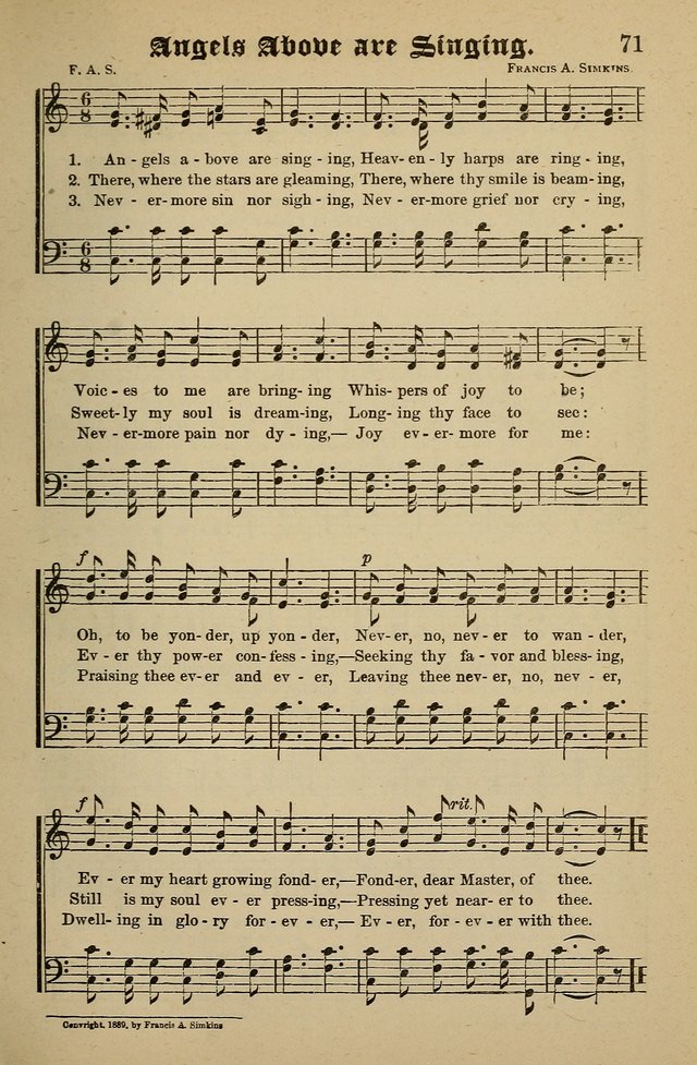 Living Hymns: for use in the Sabbath School, Christian Endeavor Meetings, the church & home page 71