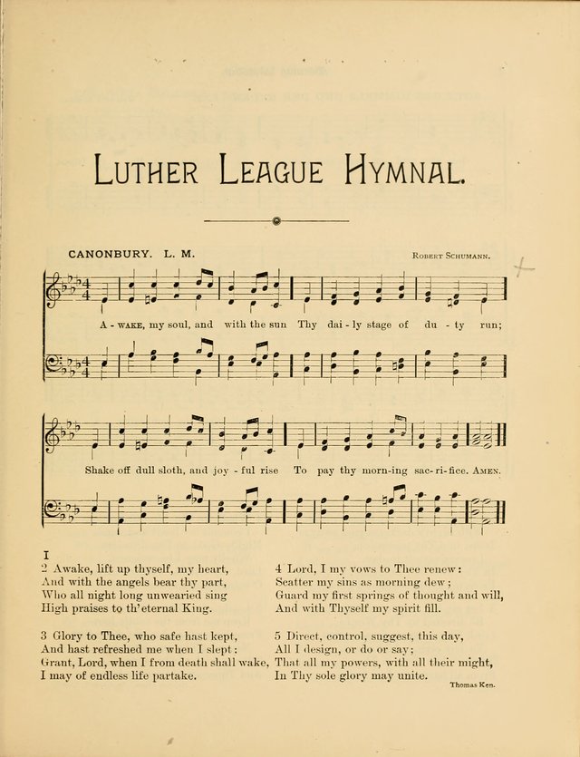 Luther League Hymnal page 16
