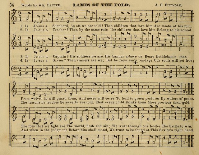 The Little Minstrel: a collection of songs and music, with lessons of instruction, mathematically arranged plan of notation page 34