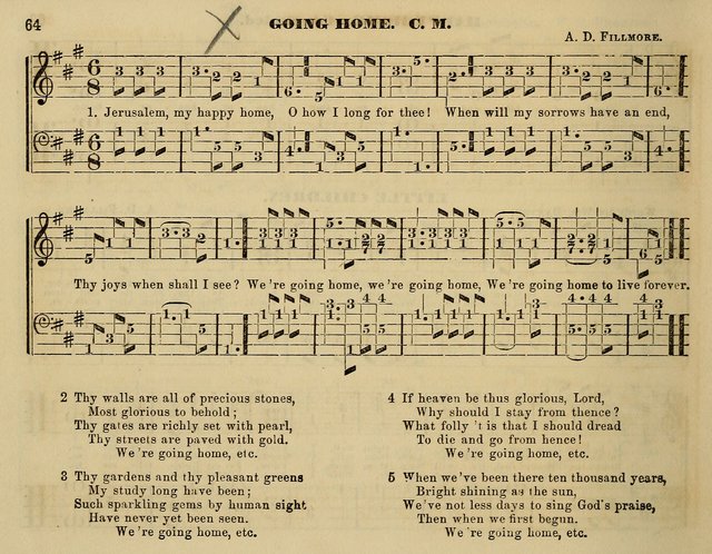 The Little Minstrel: a collection of songs and music, with lessons of instruction, mathematically arranged plan of notation page 64