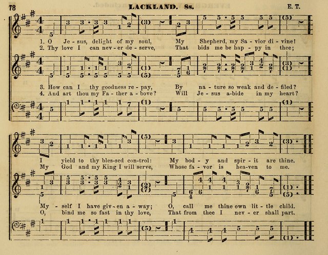 The Little Minstrel: a collection of songs and music, with lessons of instruction, mathematically arranged plan of notation page 78