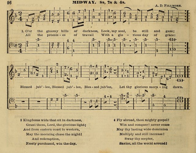 The Little Minstrel: a collection of songs and music, with lessons of instruction, mathematically arranged plan of notation page 96
