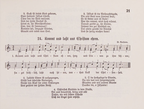 Lieder-Perlen: Eine Sammlung von Liedern geistlichen und gemischten Inhalts, theils in deutscher, theils in englischer Sprache, nebt einer Anzahl Spiellieder, ein-, zwei- und dreistimmig (mit Anhang) page 21