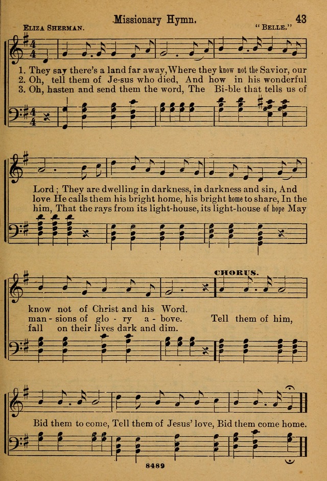 Little Sacred Songs: for Little Singers of the primary department of the Sunday school, and for Kindergartens and the home page 43