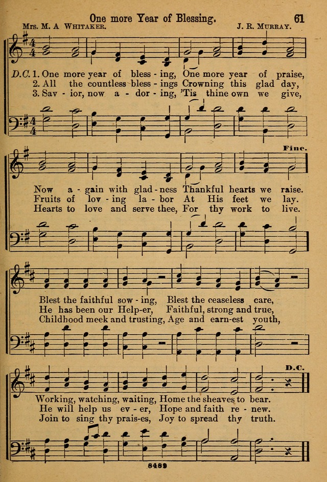 Little Sacred Songs: for Little Singers of the primary department of the Sunday school, and for Kindergartens and the home page 61