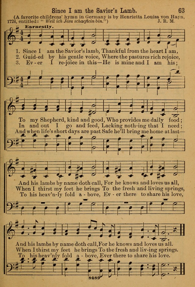 Little Sacred Songs: for Little Singers of the primary department of the Sunday school, and for Kindergartens and the home page 63