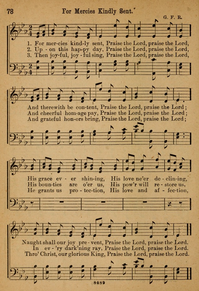 Little Sacred Songs: for Little Singers of the primary department of the Sunday school, and for Kindergartens and the home page 78