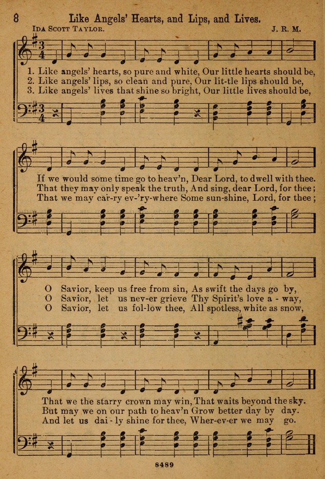 Little Sacred Songs: for Little Singers of the primary department of the Sunday school, and for Kindergartens and the home page 8