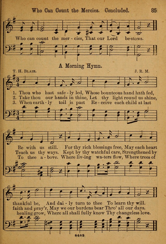 Little Sacred Songs: for Little Singers of the primary department of the Sunday school, and for Kindergartens and the home page 85