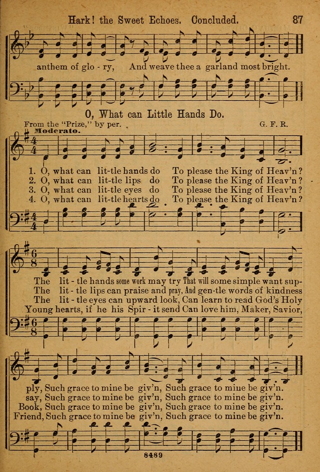 Little Sacred Songs: for Little Singers of the primary department of the Sunday school, and for Kindergartens and the home page 87