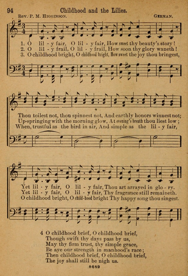 Little Sacred Songs: for Little Singers of the primary department of the Sunday school, and for Kindergartens and the home page 94