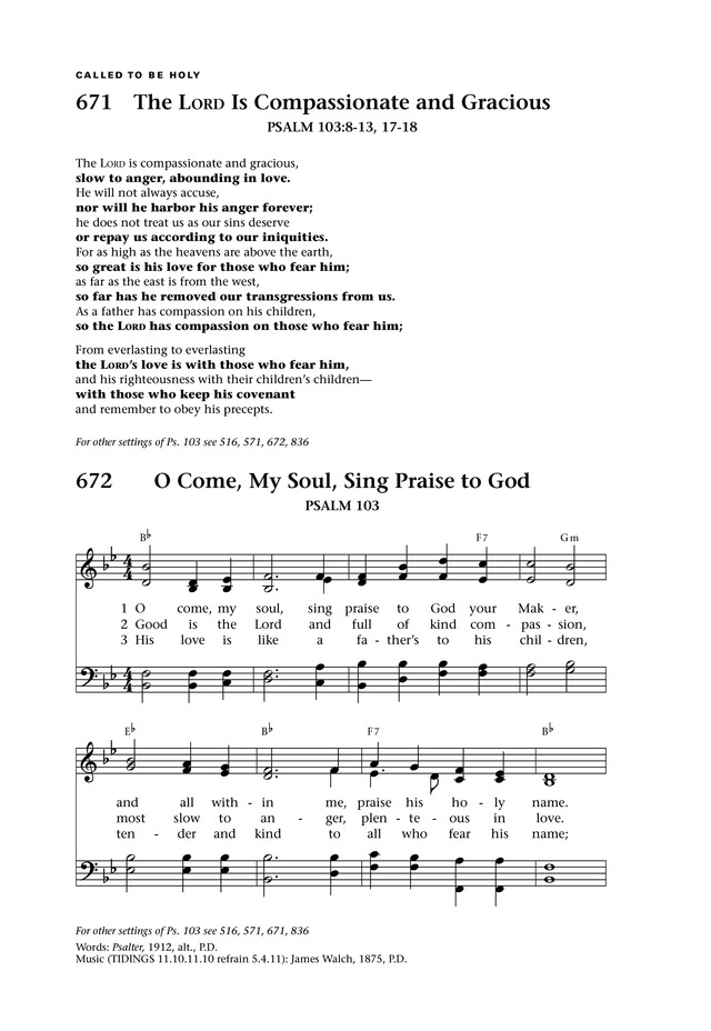Lift Up Your Hearts: psalms, hymns, and spiritual songs page 743