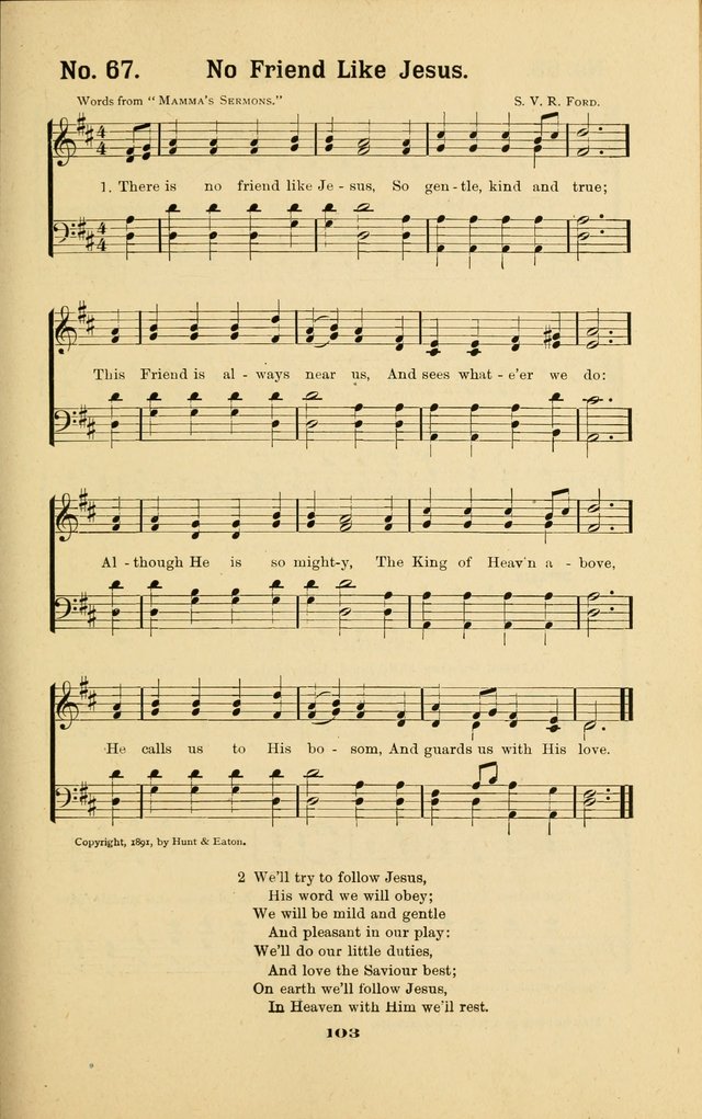 Melodies for Little People: containing also one hundred recitations for Sunday-schools, anniversary occasions, concerts, entertainments, and sociables, with songs adapted... page 103